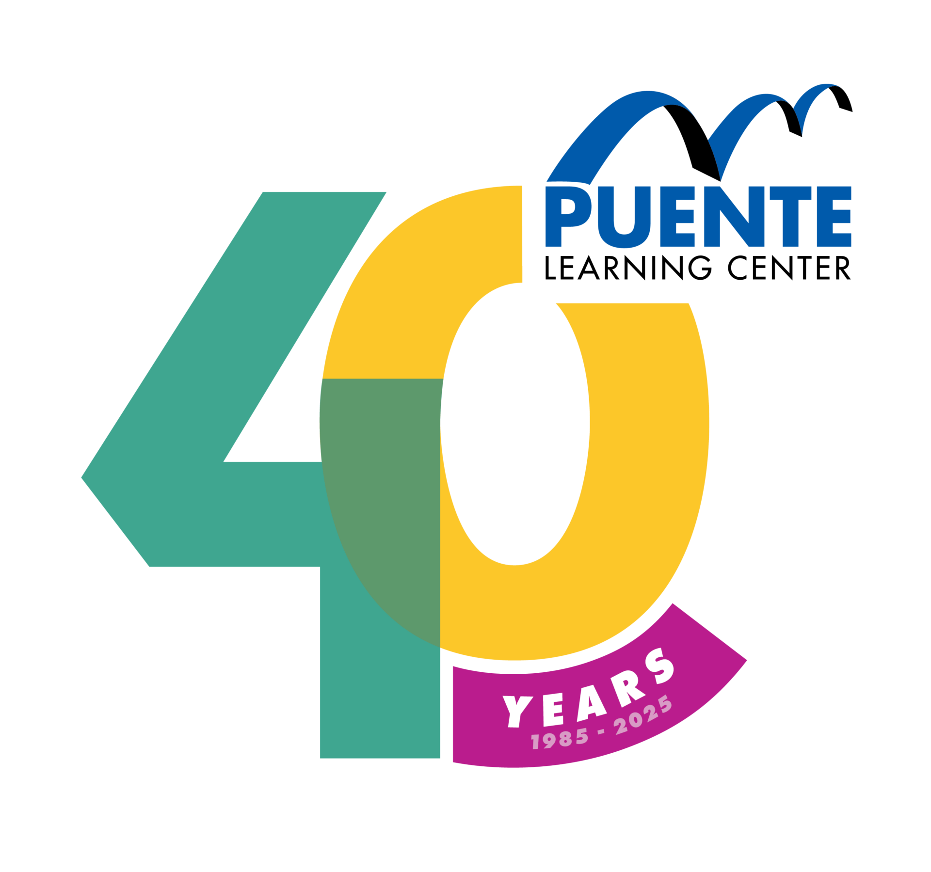 PUENTE Logo-40 Years-Full Colour for Light backgrounds-Transparent